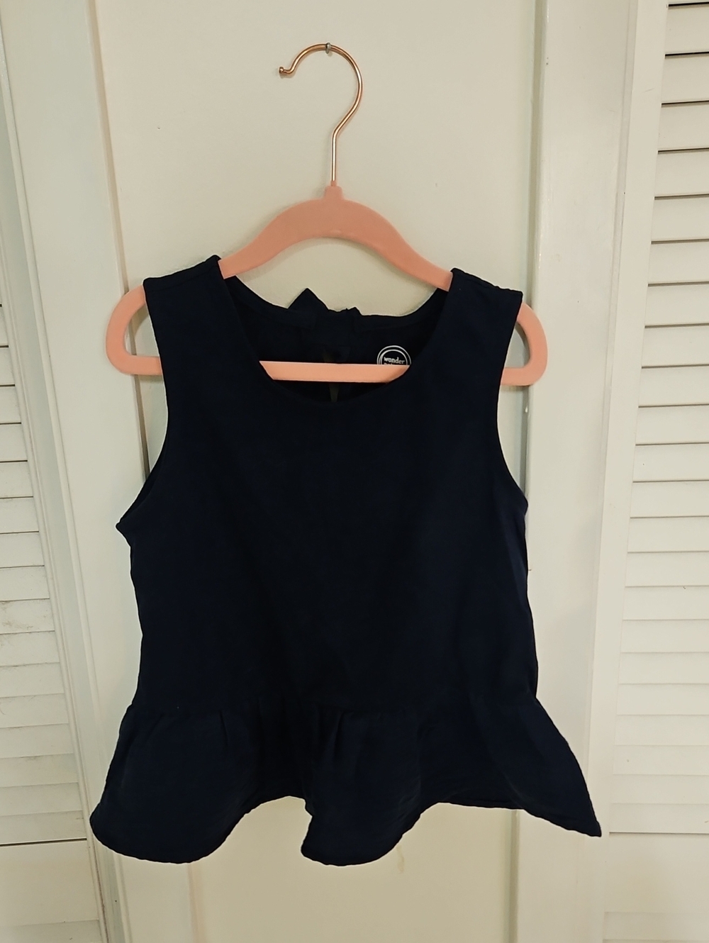 NWOT Wonder Nation Girl's Navy Peplum Tank Top